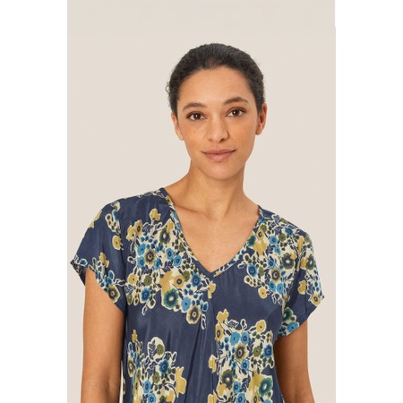 Masai Clothing MaKallo Mood Indigo Print Top - Blue