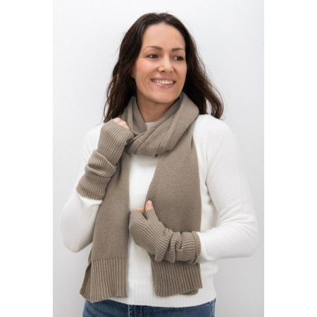 Amazing Woman Erica Fingerless Ribbed Gloves - Beige