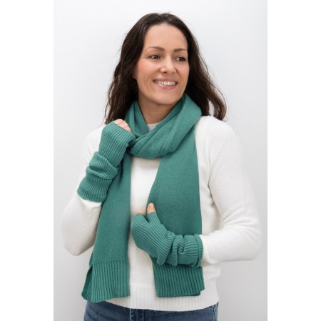 Amazing Woman Erica Fingerless Ribbed Gloves - Blue