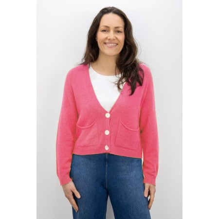 Amazing Woman Pookie Summer Pink Cropped Supersoft Knit Cardigan - Pink