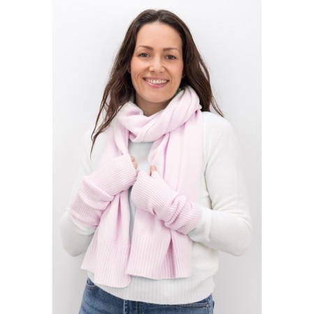 Amazing Woman Erica Fingerless Ribbed Gloves - Pink