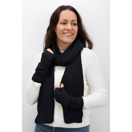 Amazing Woman Erica Fingerless Ribbed Gloves - Blue