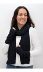 Amazing Woman Navy Dark Erica Fingerless Ribbed Gloves  