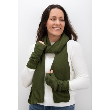 Amazing Woman Erica Fingerless Ribbed Gloves - Green