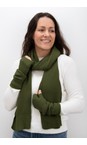 Amazing Woman Musch Olive  Erica Fingerless Ribbed Gloves  
