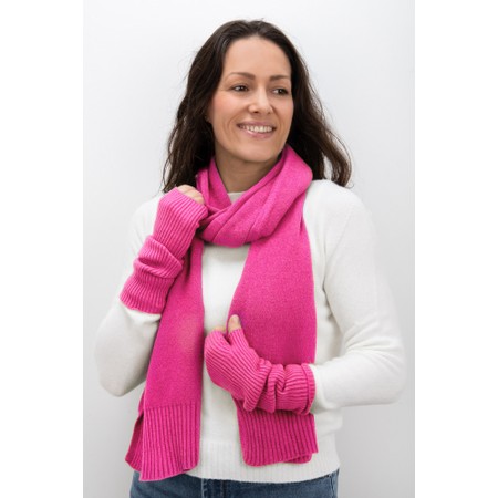 Amazing Woman Erica Fingerless Ribbed Gloves - Pink