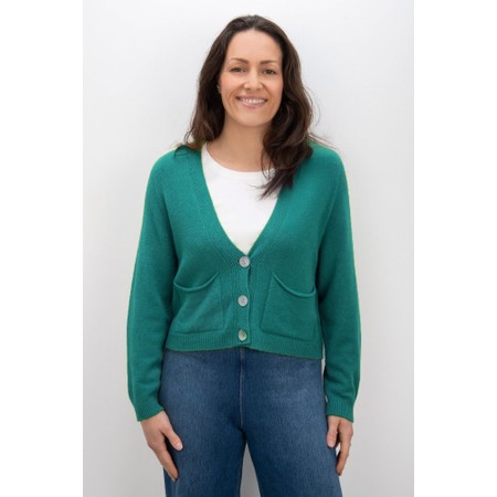 Amazing Woman Pookie Petrol Cropped Supersoft Knit Cardigan - Blue