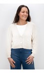 Amazing Woman Cream Pookie Cream Cropped Supersoft Knit Cardigan  