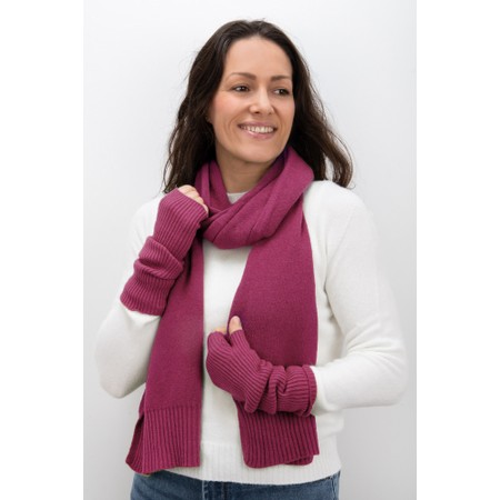 Amazing Woman Erica Fingerless Ribbed Gloves - Pink