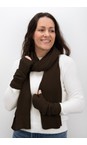 Amazing Woman Dark Chocolate Erica Fingerless Ribbed Gloves  