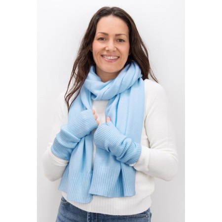 Amazing Woman Erica Fingerless Ribbed Gloves - Blue