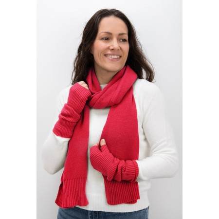 Amazing Woman Erica Fingerless Ribbed Gloves - Red