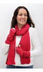 Amazing Woman Coral Red Erica Fingerless Ribbed Gloves  