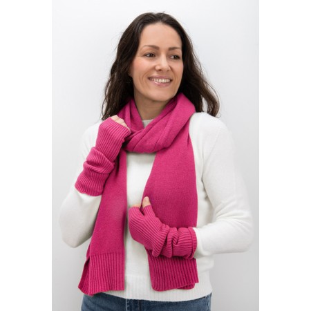 Amazing Woman Erica Fingerless Ribbed Gloves - Pink
