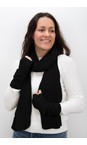 Amazing Woman Black  Erica Fingerless Ribbed Gloves  