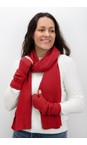 Amazing Woman Berry Red Rouge Erica Fingerless Ribbed Gloves  