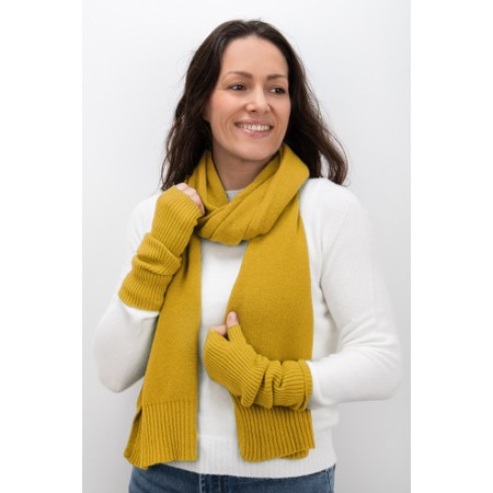 Amazing Woman Erica Fingerless Ribbed Gloves - Gold