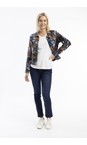 Orientique Abstract Floral Abstract Floral Biker Jacket  