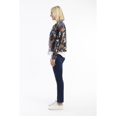 Orientique Abstract Floral Biker Jacket - Multicoloured