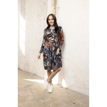 Orientique Abstract Floral Bubble Dress - Multicoloured