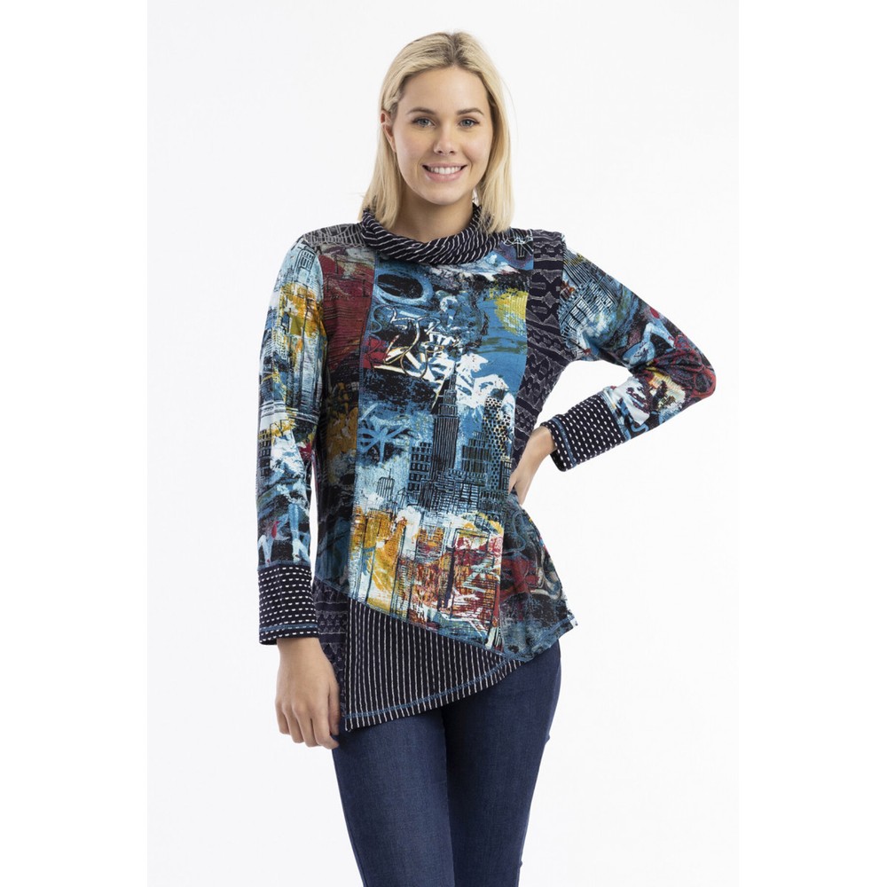 Orientique New York Patch Cowl Top New York