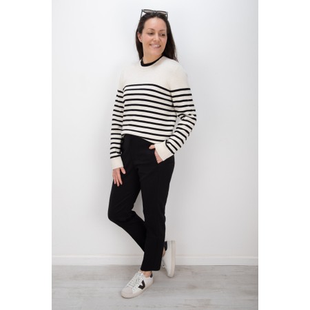 InWear Wallis Beige Marl Black Stripe Pullover - Black