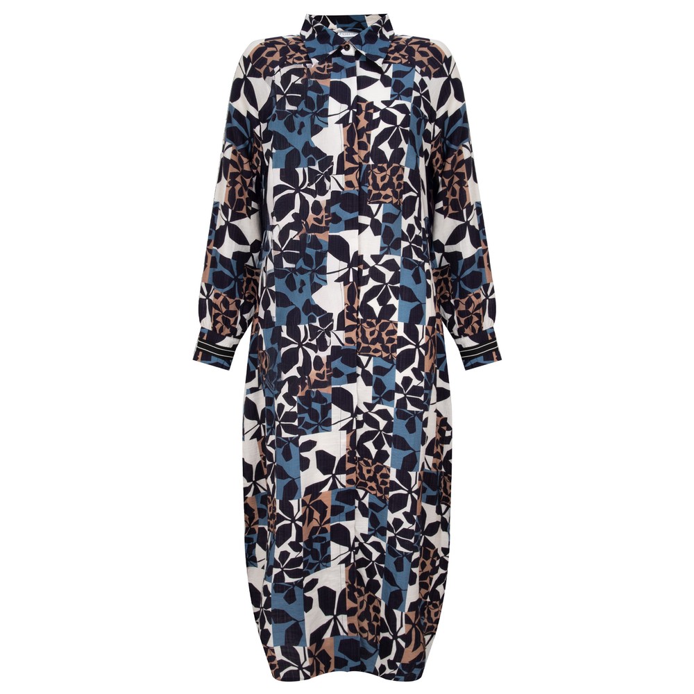 Foil On The Strip Shirt Dress New Leaf