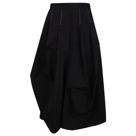 Foil Stitch Perfect Black Skirt - Black