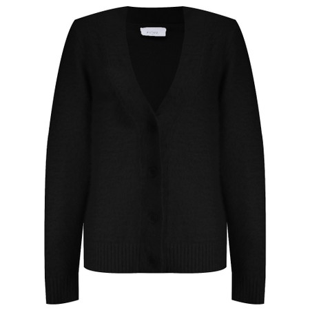 Foil Top Bird Black Cardi - Black