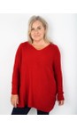 Amazing Woman True Red Caryf X True Red Round Neck Oversized Jumper  