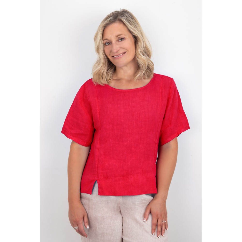 Amazing Woman Lucie Short Sleeved Linen Top Fragola