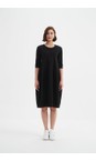 Tirelli Black  Diagonal Seam Black Jersey Dress  
