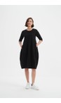 Tirelli Black  Diagonal Seam Black Jersey Dress  
