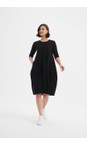 Tirelli Black  Diagonal Seam Black Jersey Dress  