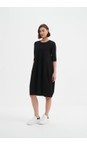 Tirelli Black  Diagonal Seam Black Jersey Dress  