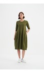 Tirelli Khaki Diagonal Seam Khaki Jersey Dress  