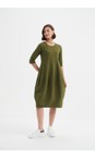 Tirelli Khaki Diagonal Seam Khaki Jersey Dress  