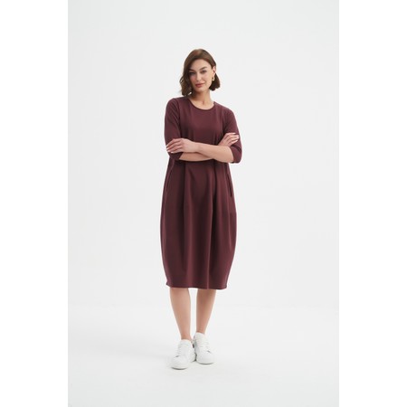 Tirelli Diagonal Aubergine Seam Dress - Purple
