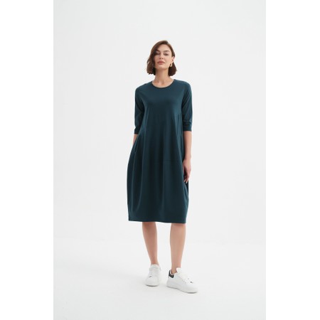 Tirelli Diagonal Deep Ocean Seam Dress - Blue