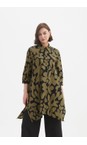 Tirelli Moss / Black Handkerchief Hem Print Shirt  