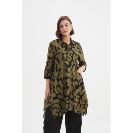 Tirelli Handkerchief Hem Print Shirt - Green