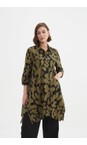 Tirelli Moss / Black Handkerchief Hem Print Shirt  