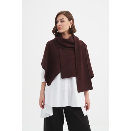 Tirelli Asymmetric Aubergine Wrap Knit - Purple