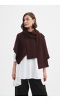 Tirelli Aubergine Asymmetric Aubergine Wrap Knit  
