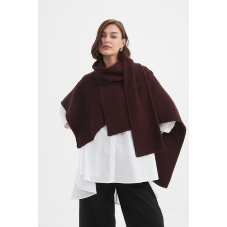 Tirelli Asymmetric Aubergine Wrap Knit - Purple