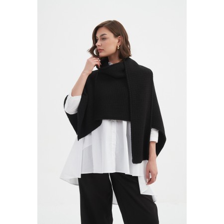 Tirelli Asymmetric Black Wrap Knit - Black