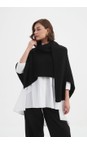 Tirelli Black  Asymmetric Black Wrap Knit  