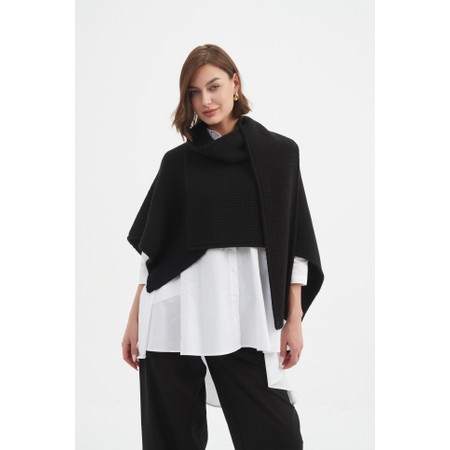 Tirelli Asymmetric Black Wrap Knit - Black