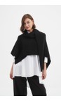 Tirelli Black  Asymmetric Black Wrap Knit  