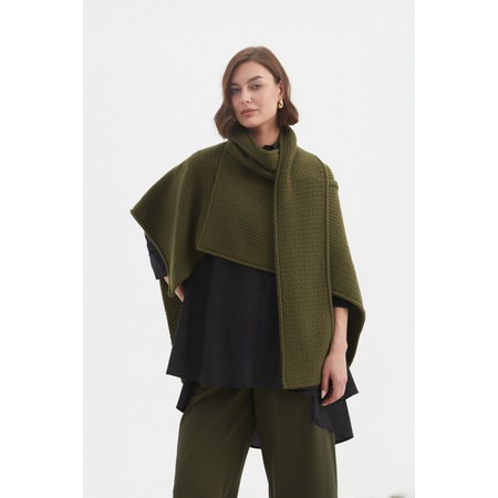 Tirelli Asymmetric Khaki Wrap Knit - Green